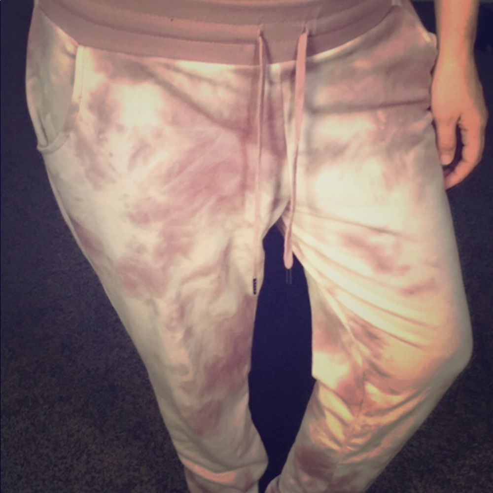 Pink bleached or Tie Dye Joggers
